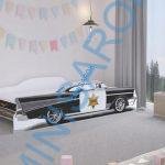 Sheriff autós gyerekágy 140×70 cm matraccal