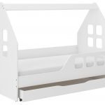 Házikó formájú gyerekágy 160x80cm matraccal és ágyneműtartóval (jobbos)
